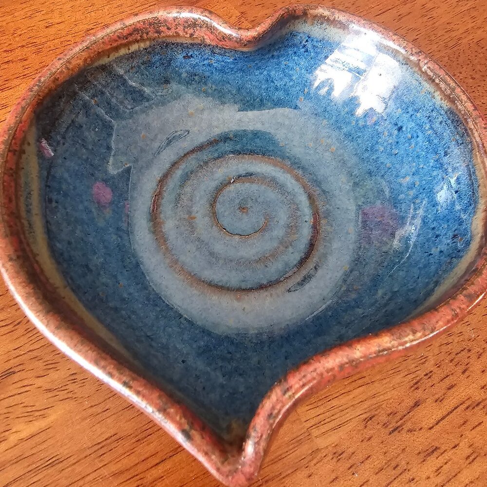 Handmade Blue Ceramic Trinket Dish
